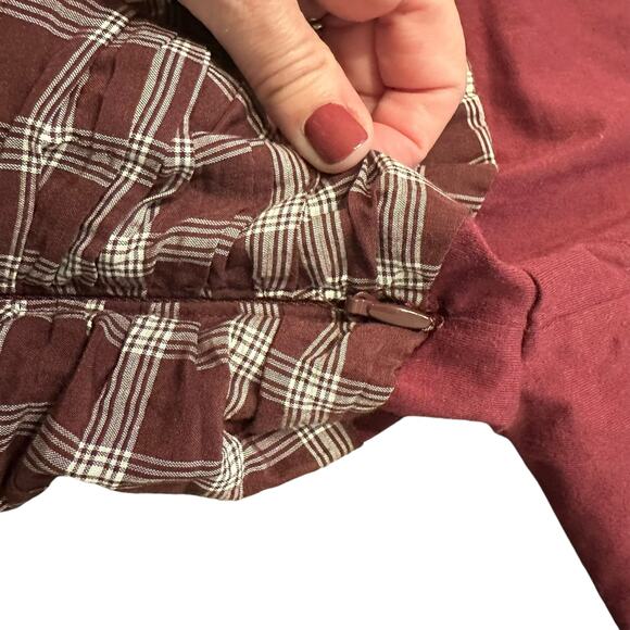Cinq a Sept Anthro Women’s Merlot vica plaid top Size small - Picture 8 of 10